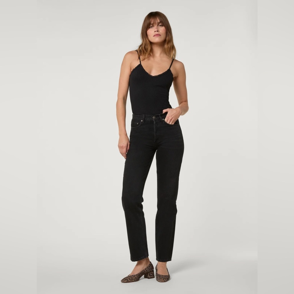 ROUJE Germain Jeans - High-Rise Straight Leg - Black Stone Simple - Size 29